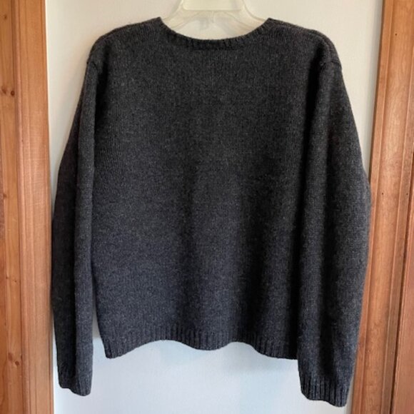 TALBOTS Faux Fur Nordic Lambs Wool Zip Front Removable Collar Cardigan Sweater M - Picture 8 of 17